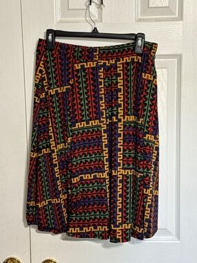 LuLaRoe Multicolor Tribal Print A-Line Skirt